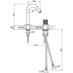 Rosan S.2 baterija podgradna za lavabo - jednoručna 230401