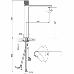 Rosan S.2 Black-Gold baterija za lavabo XL 230501BG