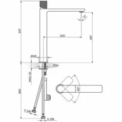 Rosan S.2 Black-Gold baterija za lavabo XL 230501BG