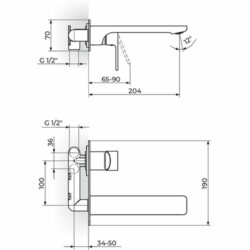 Rosan S.2 Black Uzidna baterija za lavabo 231401B