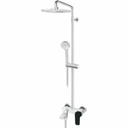 Rosan Stolz-Black baterija za tuš kadu sa kvadratnim usponskim tušem 250*250mm i izlivom 137352B