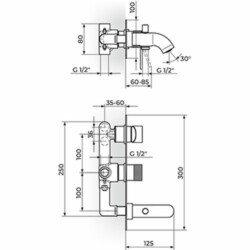 Rosan S.2 Uzidna baterija sa 2/3 izlaza i izlivom sa prebacivačem 231907