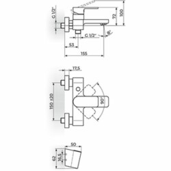 Rosan S.2 baterija za kadu sa ručnim tušem 233101