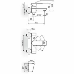 Rosan S.2 Black baterija za kadu sa ručnim tušem 233101B