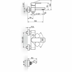 Rosan S.2 Gold baterija za kadu sa ručnim tušem 233101G