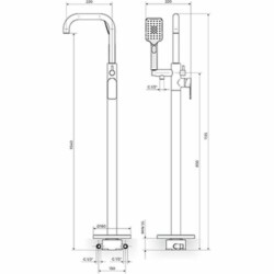 Rosan S.2 Stubna baterija za kadu sa ručnim tušem 233109