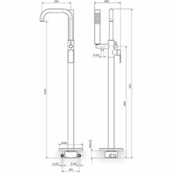 Rosan S.2 Gold Stubna baterija za kadu sa ručnim tušem 233109G