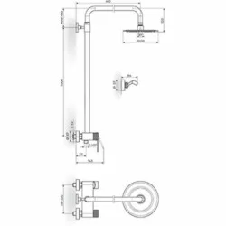 Rosan S.2 Gold baterija za tuš kadu sa usponskim tušem D.250mm 237251G
