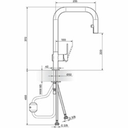 Rosan S.2 Black baterija za sudoperu sa izvlačnim tušem 238501B