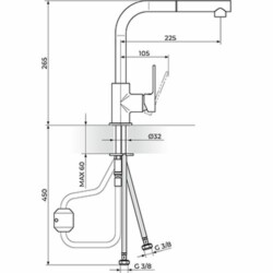 Rosan S.2 Black baterija za sudoperu sa izvlačnim tušem 238601B
