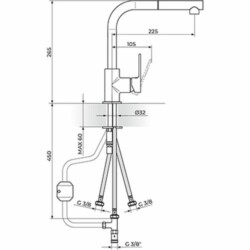 Rosan S.2 Black baterija za sudoperu sa izvlačnim tušem za električni prelivni bojler 238603B