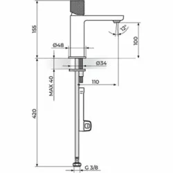Rosan S.2 Black-Gold baterija za lavabo - hladna voda 254101BG