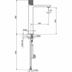 Rosan S.2 Black-Gold baterija za lavabo L - hladna voda 254109BG
