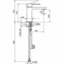 Rosan S.2 baterija za lavabo - hladna voda 254201