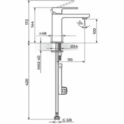 Rosan S.2 baterija za lavabo - hladna voda 254201