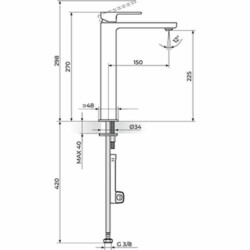 Rosan S.2 baterija za lavabo L - hladna voda 254209