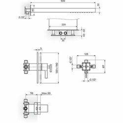 Rosan Thermo.S.2 Black Termostatska uzidna baterija sa SLAPOM 2T31201B