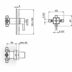 Rosan Thermo.S.2 Termostatska uzidna baterija sa 2 izlaza 2T31901