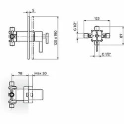 Rosan Thermo.S.2 Termostatska uzidna baterija sa 2 izlaza 2T31901
