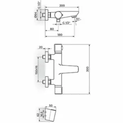 Rosan Thermo.S.2 Termostatska baterija za kadu sa ručnim tušem 2T33101