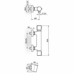 Rosan Thermo.S.2 Termostatska baterija za tuš sa ručnim tušem 2T37101