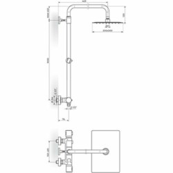 Rosan Thermo.S.2 Termostatska baterija sa usponskim tušem 200*300mm 2T37251