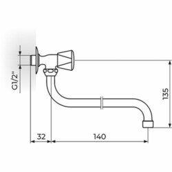 Rosan Klasik Zidni ventil 1/2