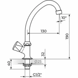 Rosan Klasik Stojeći ventil za - pokretni izliv 018 mm A531130