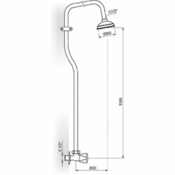 Rosan Klasik Zidni ventil sa usposnkim tušem A58250