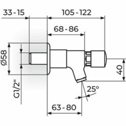 Rosan Public+Dark Zidni ventil - fiksnii izliv black A7033D