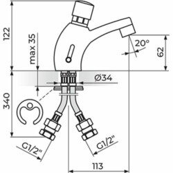 Rosan Public+ Stojeća baterija za lavabo A73007