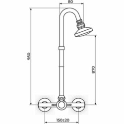 Rosan Public+ Zidna baterija sa usp. tušem A73706