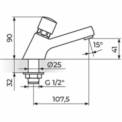 Rosan Public+ Stojeći ventil za - fiksni izliv A75401