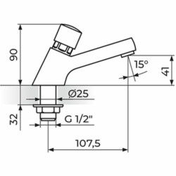 Rosan Public+Dark Stojeći ventil za - fiksni izliv black A75401D