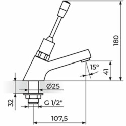 Rosan Public+ Stojeći ventil - fiksni izliv A75401L
