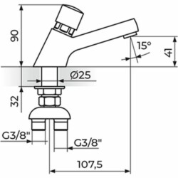 Rosan Public+ Stojeći ventil za TOPLU/HLADNU vodu - fiksni izliv A75401M