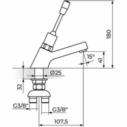 Rosan Public+ Stojeći ventil za TOPLU/HLADNU vodu - za lavabo A75401ML