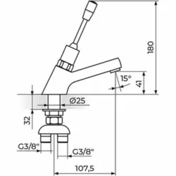 Rosan Public+ Stojeći ventil za TOPLU/HLADNU vodu - za lavabo A75401ML