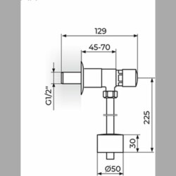 Rosan Public+Dark Ugaoni ventil za pisoar black A76104D