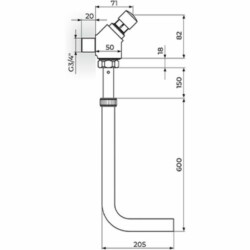 Rosan Public+ WC ispirač - hromirana podesiva cev A79557