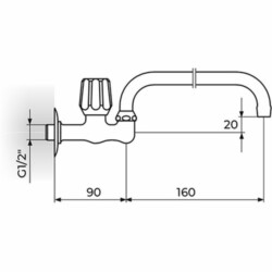 Rosan Klasik Fumme Zidni ventil 3/8