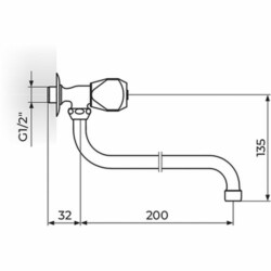 Rosan Klasik Fumme Zidni ventil 1/2