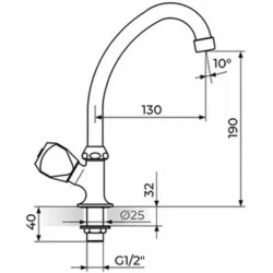 Rosan Klasik Fumme Stojeći ventil za - pokretni izliv 018 mm AF531130