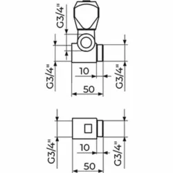 Rosan Klasik Fumme Priključno-prolazniventil sa priklj. 3/4", za baterije AF56134