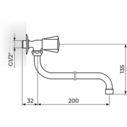 Rosan Keramic Zidni ventil 1/2