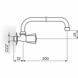 Rosan Keramic Zidni ventil 1/2