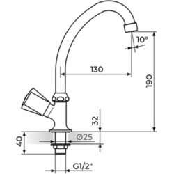 Rosan Keramic Stojeći ventil za - pokretni izliv 018 mm AK531130