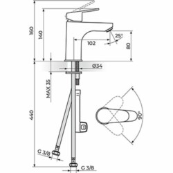 Rosan Smart baterija za lavabo L JA303001