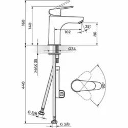 Rosan Smart baterija za lavabo L JA303001