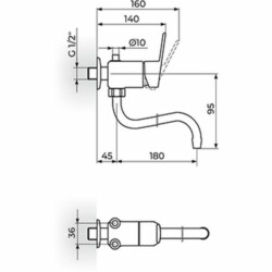 Rosan Smart baterija za električni prelivni bojler, izliv dužine 200mm JA362001
